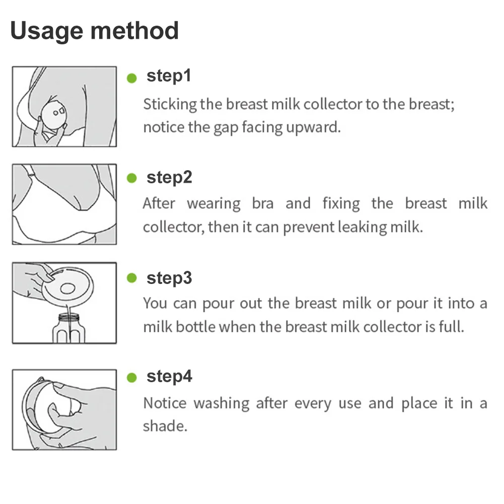 

2pcs Easy Apply Feeding Baby Soft Breast Milk Collector Nursing Pads Reusable Practical Suckling Period Silicone Breastfeeding