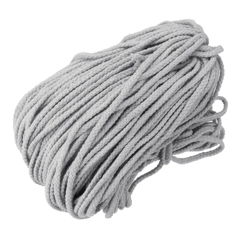 grey 11 цветов, 100 м, 5 мм, 109 ярдов, хлопковая витая веревка, шнур макраме, ручная работа, плетеный шнур, текстильный Декор для дома - Цвет: grey