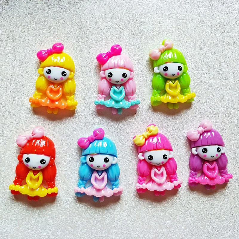 10 шт. симпатичная Маленькая девочка принцесса кабошон с плоской задней стороной