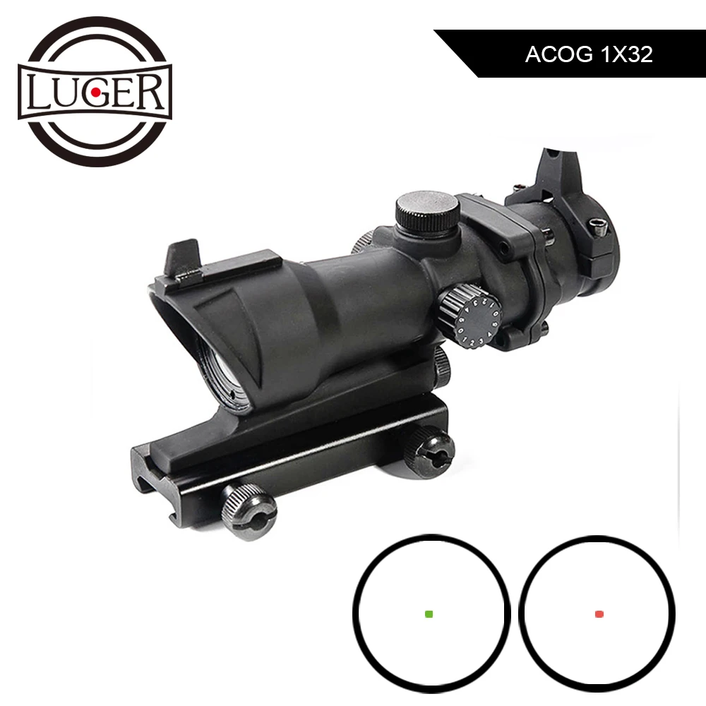 Оптический прицел с красной точкой ACOG 1X32 тактический оптический и зеленой 20 мм