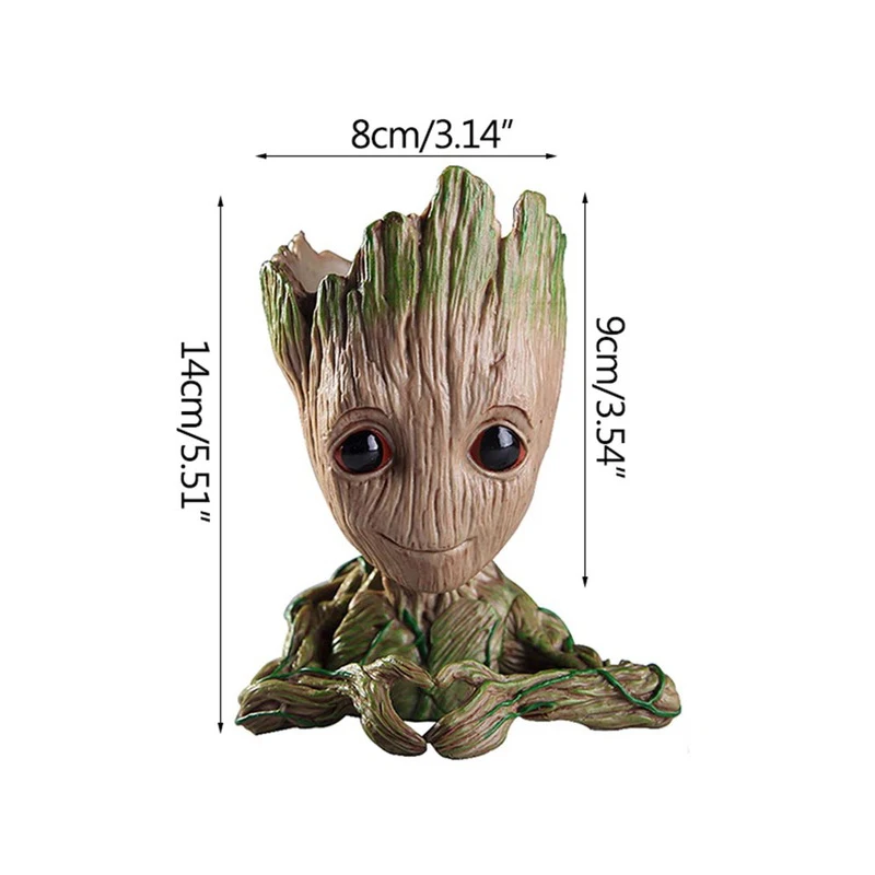 

Creative Cartoon Groot Flowerpot Figurine Cute Model Multifunctional Home Decoration Pen Holder Storage Box Birthday Gift