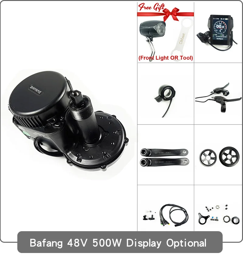 Bafang 8FUN 48 в 500 Вт мм G340 500 BBS02B светильник датчик передач ЖК-дисплей Средний привод мотор электрический велосипед Ebike набор для преобразования с