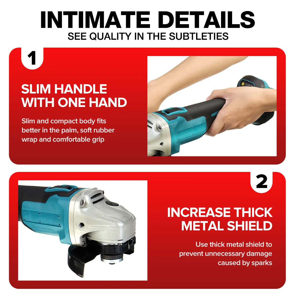 

18V 800W 125mm Upgrade 3 speed Brushless Cordless Angle Grinder For Makita Battery DIY Power Tool Cutting Machine Polisher