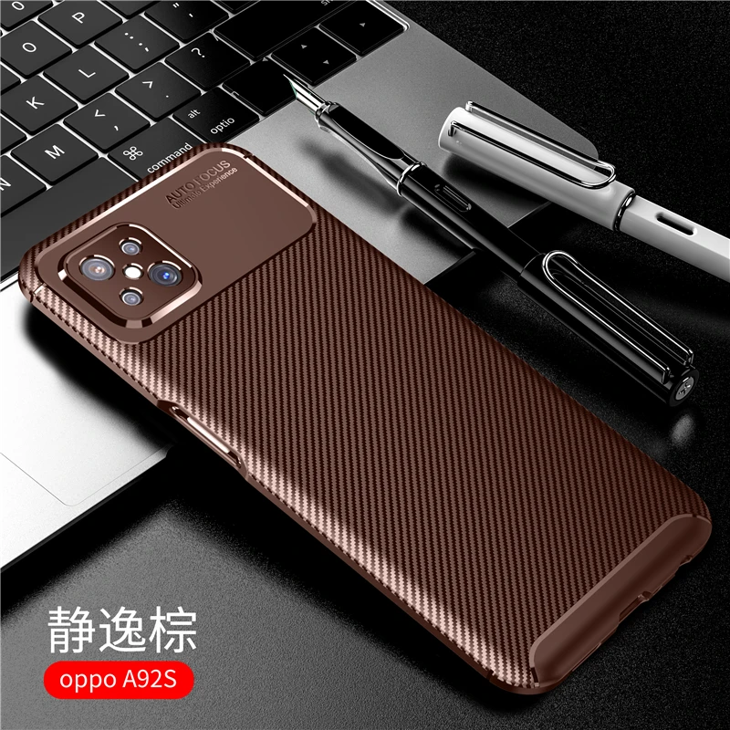 for oppo a92s case funda rubber silicone carbon fashion protective soft shell case for oppo a92s cover for oppo a92s case free global shipping