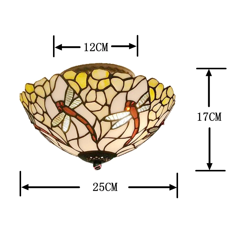 Американская потолочная лампа в виде стрекозы 10 дюймов светильник стиле тиффани