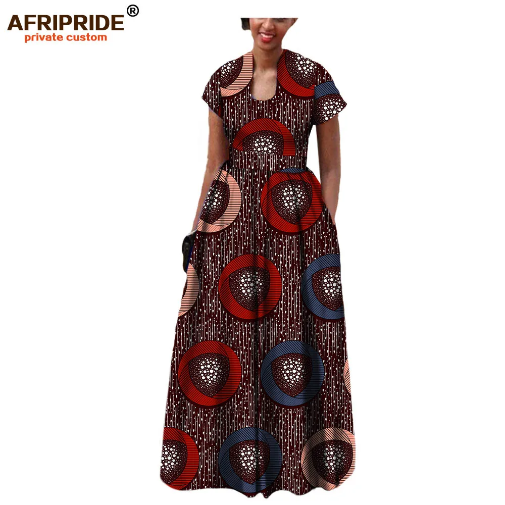 AFRIPRIDE/платье в африканском стиле для женщин; коллекция года; сезон осень; Короткие рукава с поясом; Длина до пола; вечерние платья в богемном стиле; A7225117 - Цвет: 333X