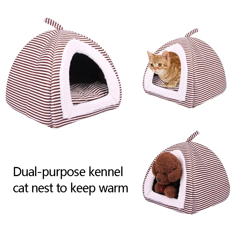 Кровать для собаки домик домашнего питомца Складная мягкая теплая губчатая