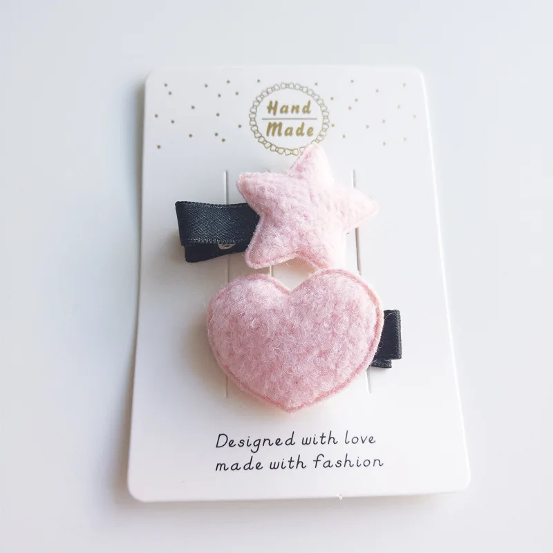 2 шт./лот заколки для волос с сердечками и звездами маленьких девочек бахромой