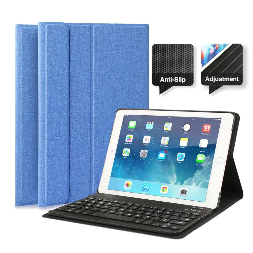 Dark Blue Чехол для iPad с клавиатурой для iPad 9," для iPad Pro Air 1 Air 2 9,7, умный чехол с раскладкой клавиатуры qwero/AZERTY - Цвет: Dark Blue