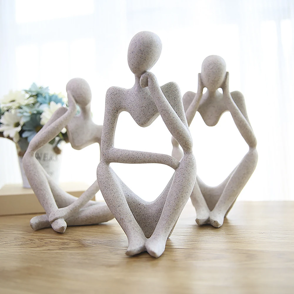

Absract Thinker Statue Resin Statue Sculpture Figurine Office Home Decoration Desktop Decor Handmade Crafts Sculpture Modern Art