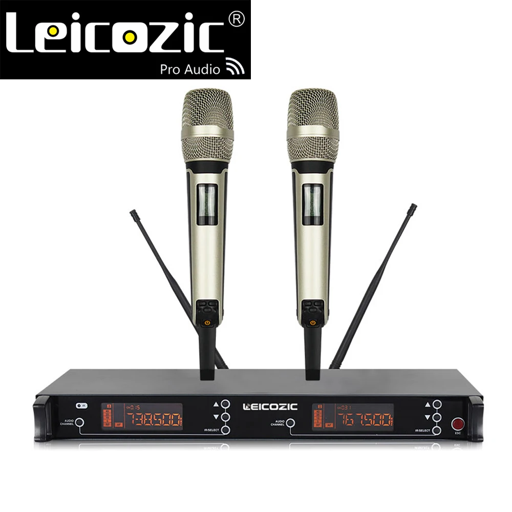 Двухканальный УВЧ беспроводной микрофон 615-655 МГц | Электроника