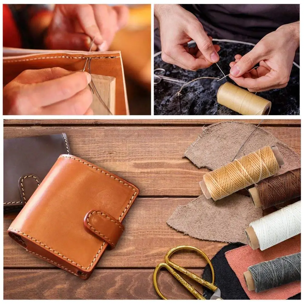 1 комплект швейная вощеная нить 150D для кожи с большими глазами Швейные иглы