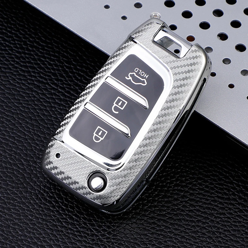 Carbon TPU Car Key Remote Cover Case For Hyundai Sonata Solaris Solarium 2017 2018 2019 2020 Fe Verna Tucson i35 i40 Genesis