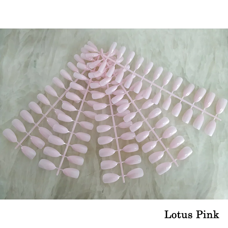 5 X Lotus Pink Смешанные 18 цветов полное покрытие поддельные ногти короткие остроконечные накладные ногти шпильки миндалевидные ногти яркие цвета дизайн ногтей - Цвет: 5 X Lotus Pink