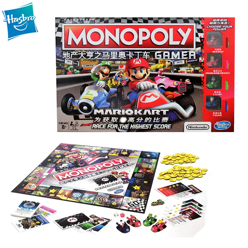 Hasbro Games Монополия Super Mario Kart Настольные игры для мультиплеера взрослые Семейные