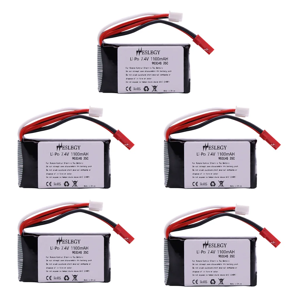 

7.4V 2S lipo Battery For Wltoys V353 A949 A959 A969 A979 k929 7.4v 1100mah 903048 Drone Battery For RC toys Car Helicopter parts