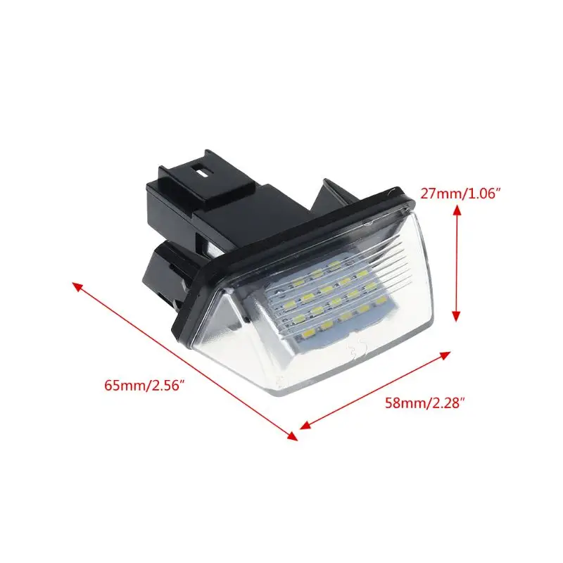 

2021 New 1 Pair 18 LED License Number Plate Lights Lamp For Peugeot 206 207 307 308 406 Citroen C3/C4/C5/C6