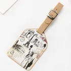 Чемодан кожаный багажная бирка этикетка сумка Подвеска сумка Аксессуары для путешествий башня старый раз имя ID адрес LT08C