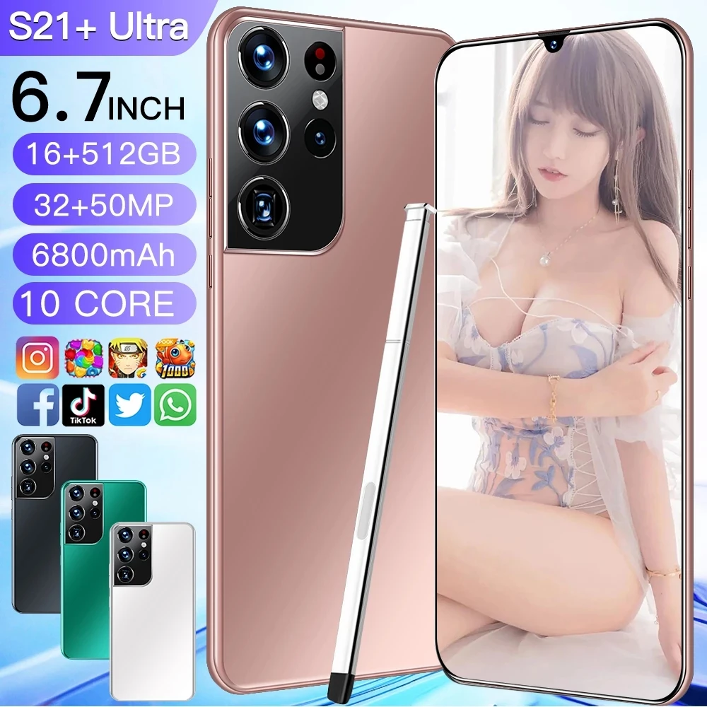 global version s21ultra 6 7 inch smartphone 5800mah 16g512g hd screen android 5g cellphone face id mobile phone support google free global shipping