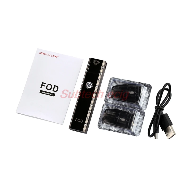 

Demon Killer Fod Pod Kit 580mAh Built-in Battery 2ml Refillable Pod Cartridge with 1.0ohm Coil E cigarette kit 100% Original