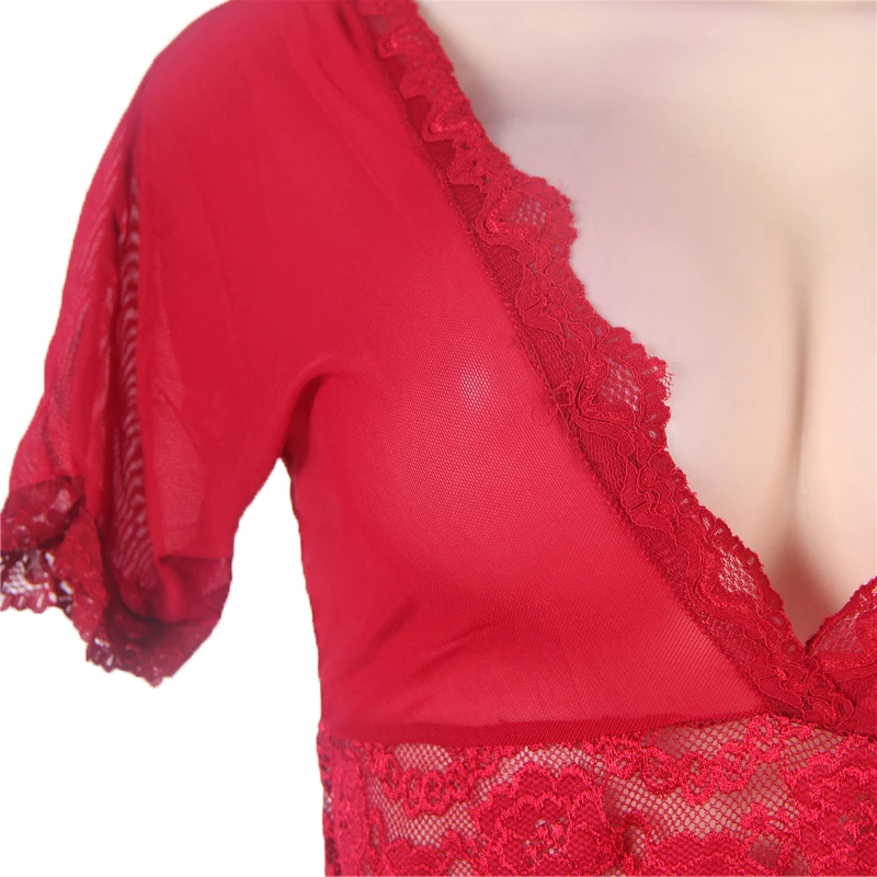 Пижама Ohyeahlover большого размера с коротким рукавом сексуальное ночное платье V