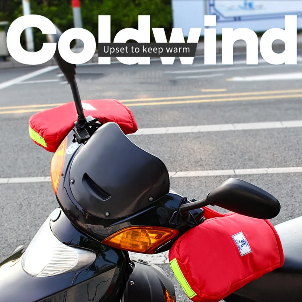 Зимние Мотоциклетные Перчатки со светоотражающей полосой утолщенные теплые