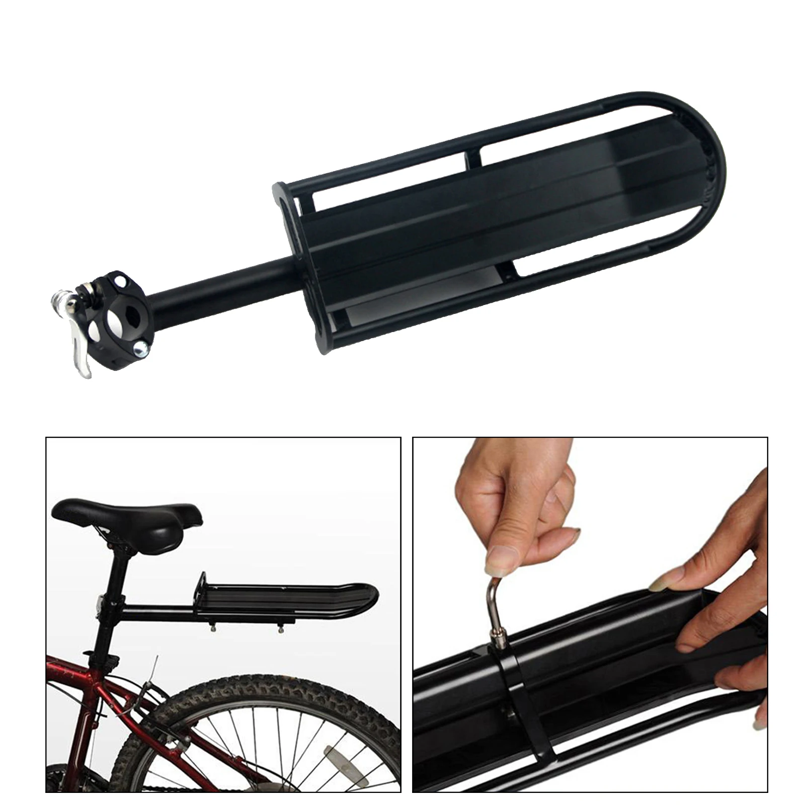 

Велосипедный задний багажник Pannier, велосипедный багаж для горного велосипеда, наружное крепление, вместимость 10 кг, черное оборудование