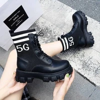 womens platform motorcycle boots women gothic chunky punk woman black cool metal buckle ankle female lace up plus size 35 43