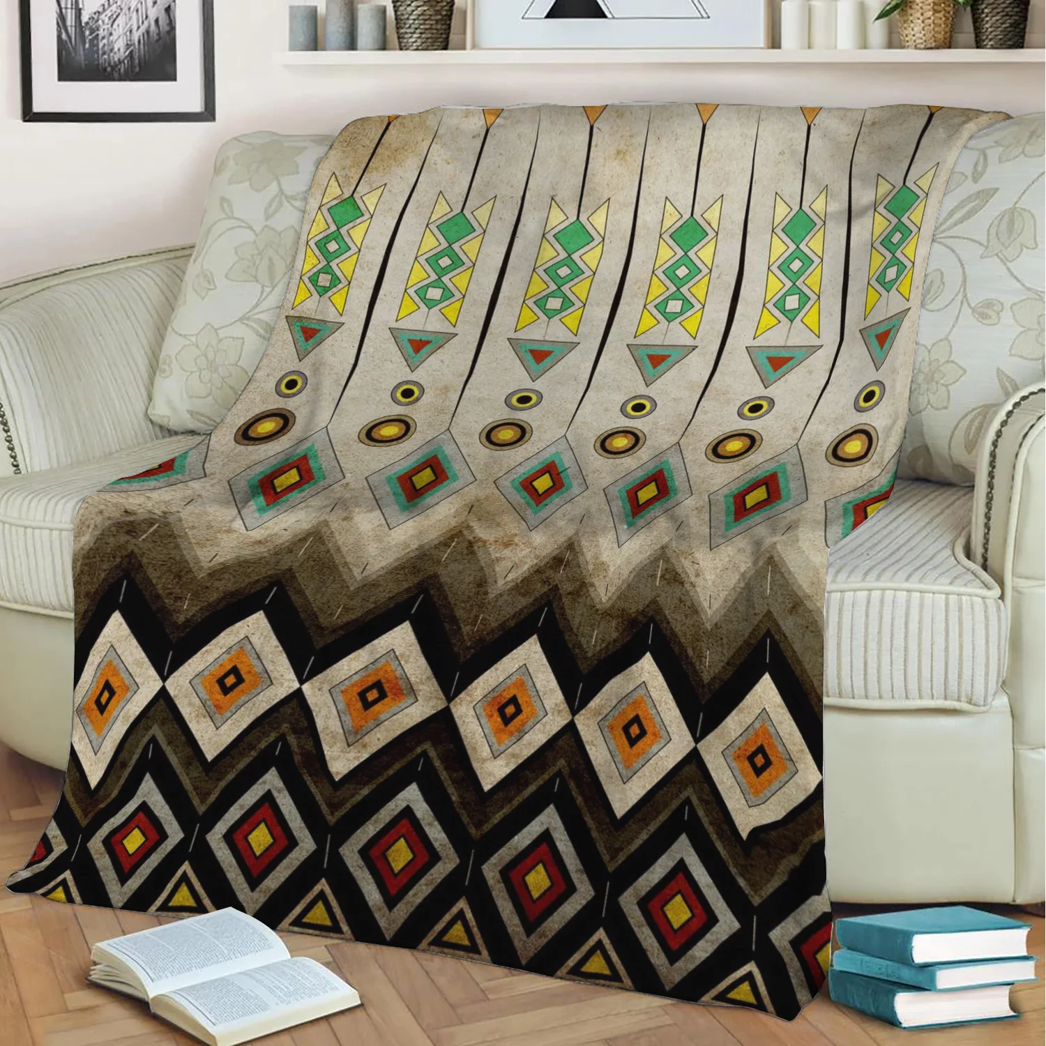 

Dance of the Inhabitants 3D Printed Velvet Plush Throw Fleece Blanket Bedspread Sherpa Blanket Home Decora