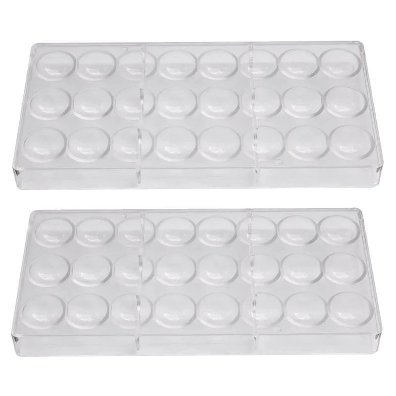 

2 Pack Polycarbonate Chocolate Mold Candy Making Molds,Chocolate Shaped Tray for Jelly,Truffle,Sweets,Bonbons,Cookies