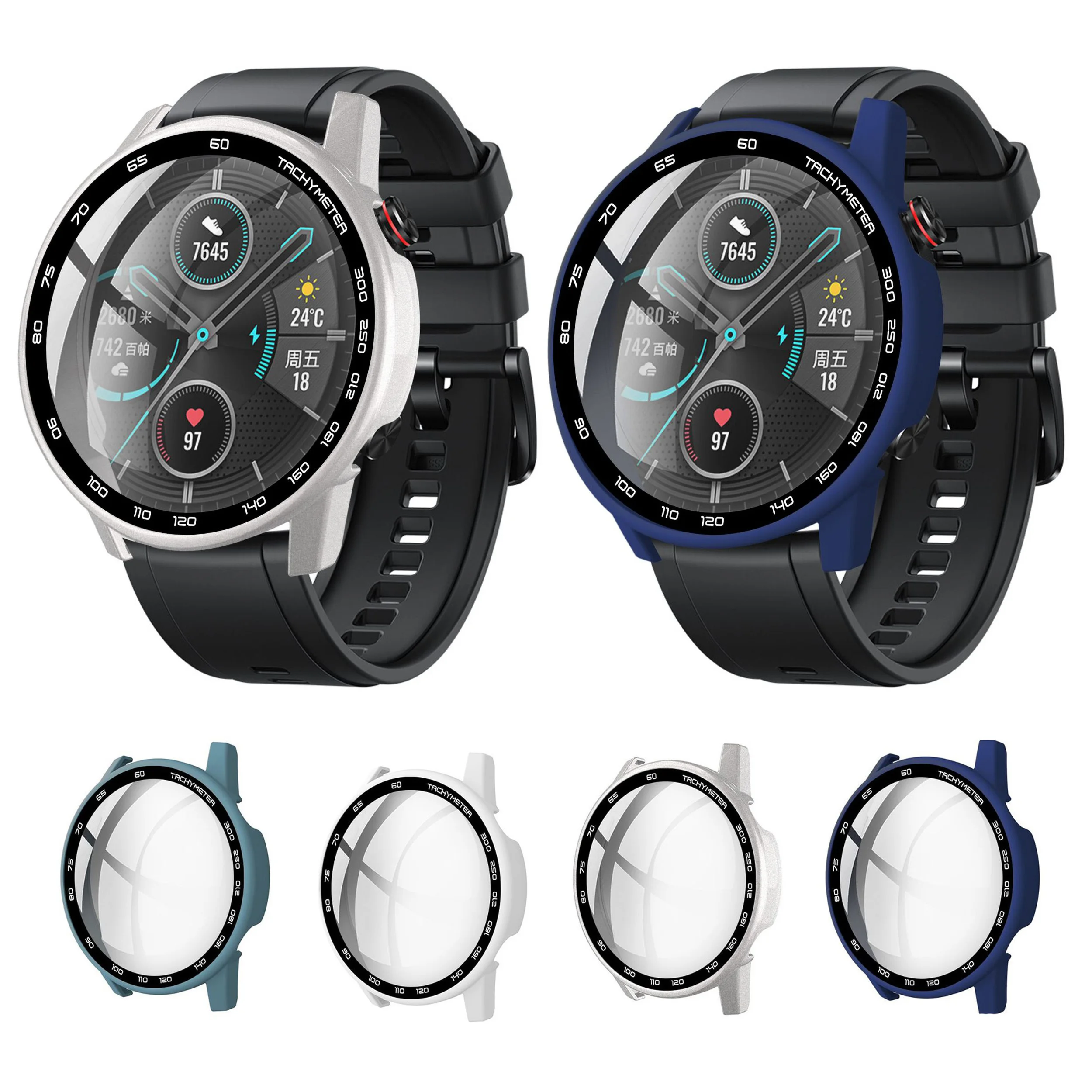 

Hard Edge Glass Screen Protector Case Shell Frame For Huawei Honor Magic Watch 2 46MM Magic2 Protective Bumper Cover Accessories
