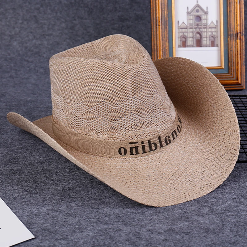 

Outdoor Straw Hat Sunscreen Hat Western Cowboy Straw Hat Sunshade Hat Summer Tourist Jazz Hat