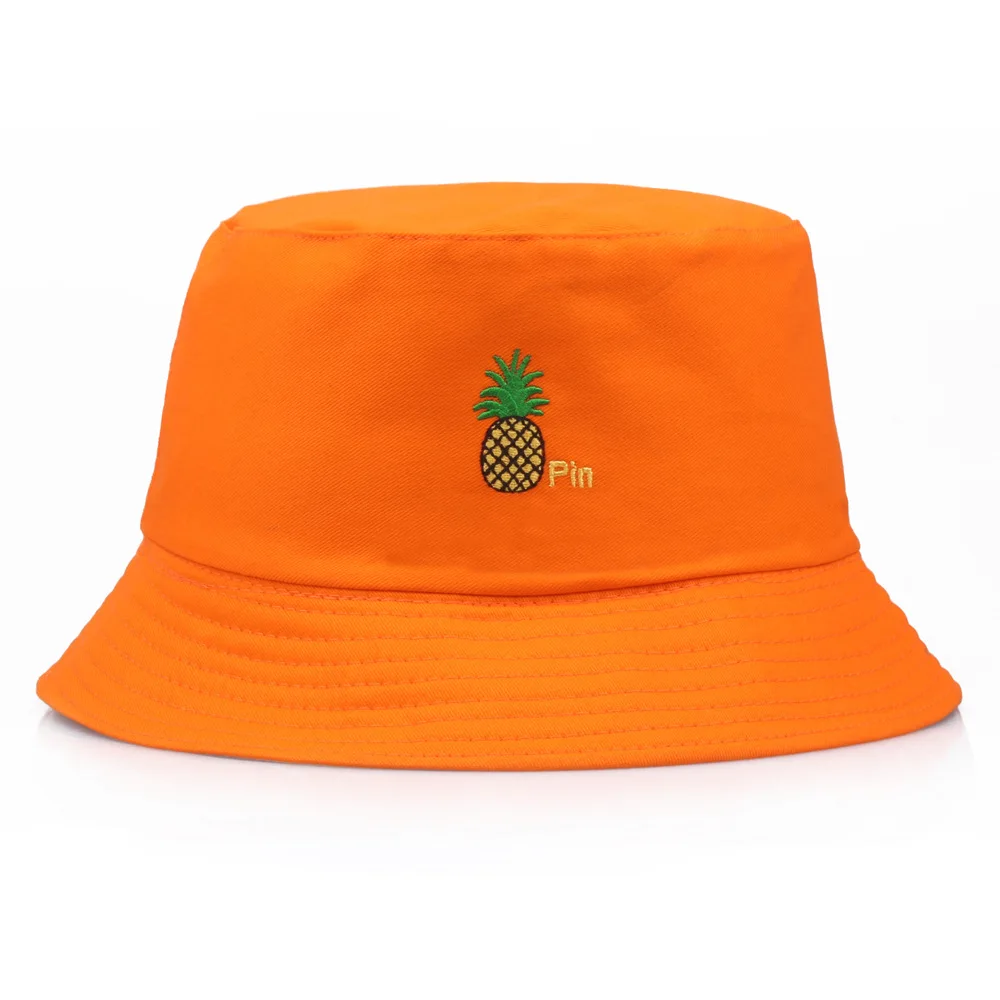 Панама мужская шляпа для женщин летние ананас хлопковая кепка банан вышивка Боб