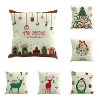 25 patterns christmas decorations cotton linen sofa cushion cover perfect quality home decoration gift throw pillow cover
