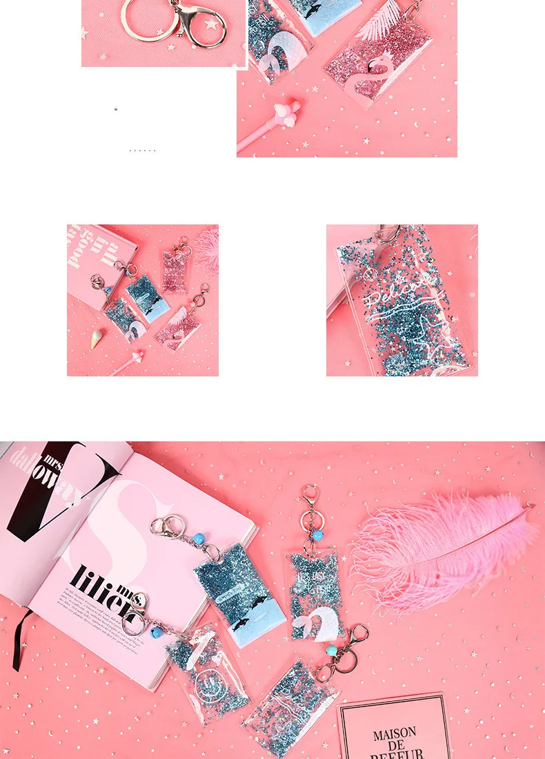 Новинка 1 шт. Kawaii Bling Shining ID держатель для карт брелок автобус Кредитные банковские карты защитный чехол школьные офисные канцелярские принадлежности