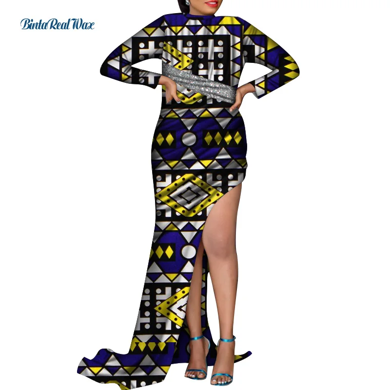 

African Woman Dresses Long sleeve Dress for Women Party Dress Mermaid Dress Vestido Bazin African Elegant Lady Clothing WY7528