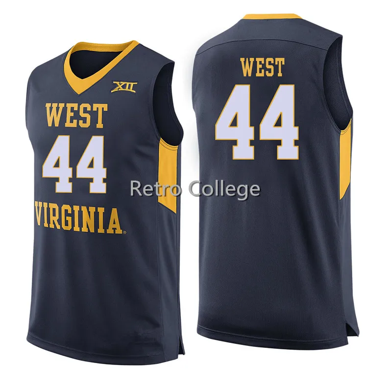 

44 JERRY WEST West Virginia Mountaineers College Basketball Jersey Mens Stitched Custom Any Number Name