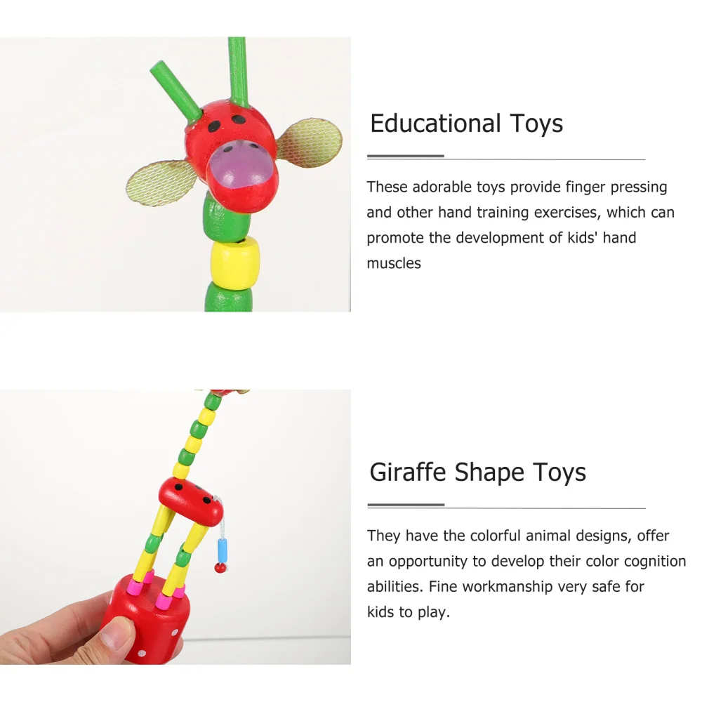 

3Pcs Wooden Gifts for Kids Early Learing Toys Lovely Dancing Toys (Random Color)