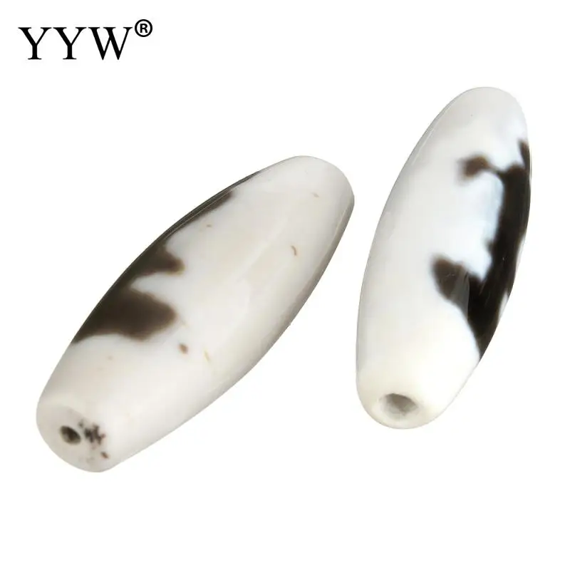 2 шт./лот класс А натуральные тибетские Агаты Dzi бусины белые овальные Kuanyin &amp Two Tone