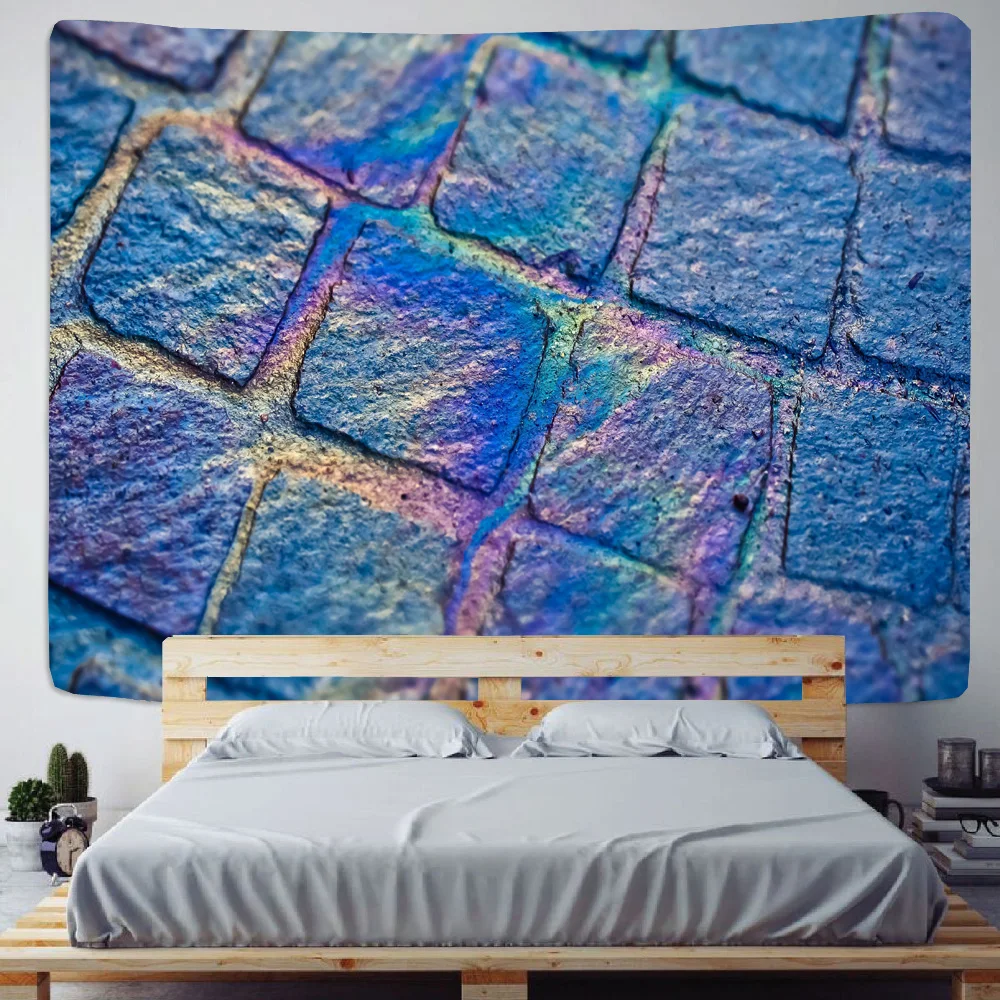 Гобелен для дома с 3D-принтом изображением кирпичной стены мандалы богемный