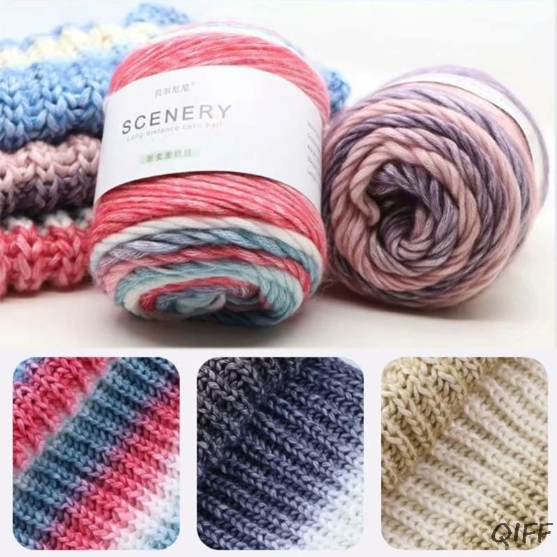 100 г пряжа для ручного вязания цветная с градиентом плетеная нить сделай