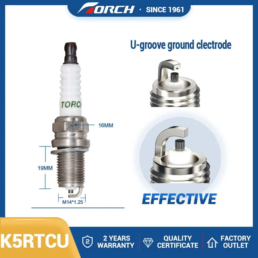 

1PCS NEW Car Candles Power TORCH Spark Plugs K5RTCU for VW for TOYOTA for NISSAN for OPEL U-groove Ground Clectrode