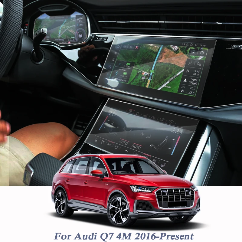 Автомобильный Стайлинг gps навигационный экран пленка для Audi Q7 4M- приборная панель Стекло дисплей экран пленка для контроля качества аксессуар