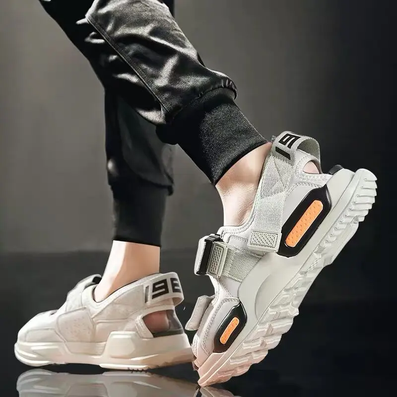 Мужские спортивные сандалии ins трендовые шлепанцы кроссовки Мужская обувь