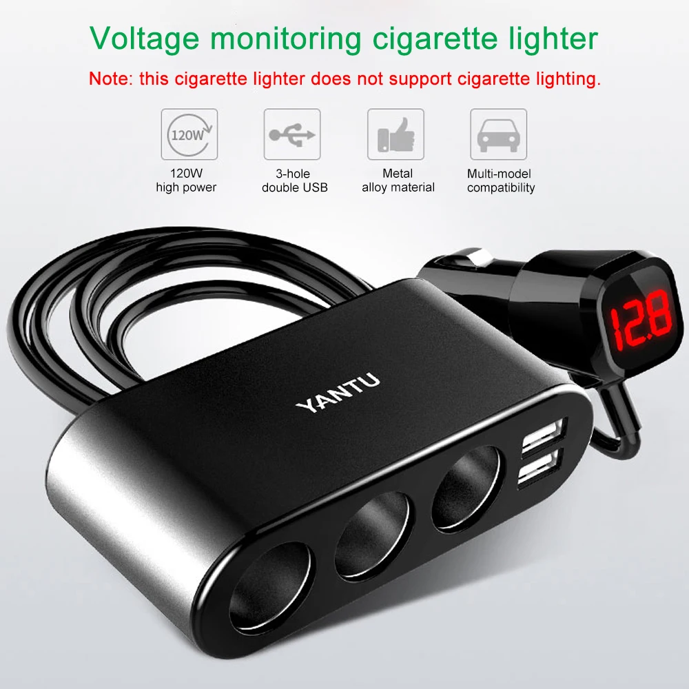 Двойной USB порт 3 Way Авто розетка для автомобильного прикуривателя Разветвитель зарядное устройство штекер Адаптер DC 5 В 1A+ 2.1A для всех телефонов и ПК Ipad Mp3
