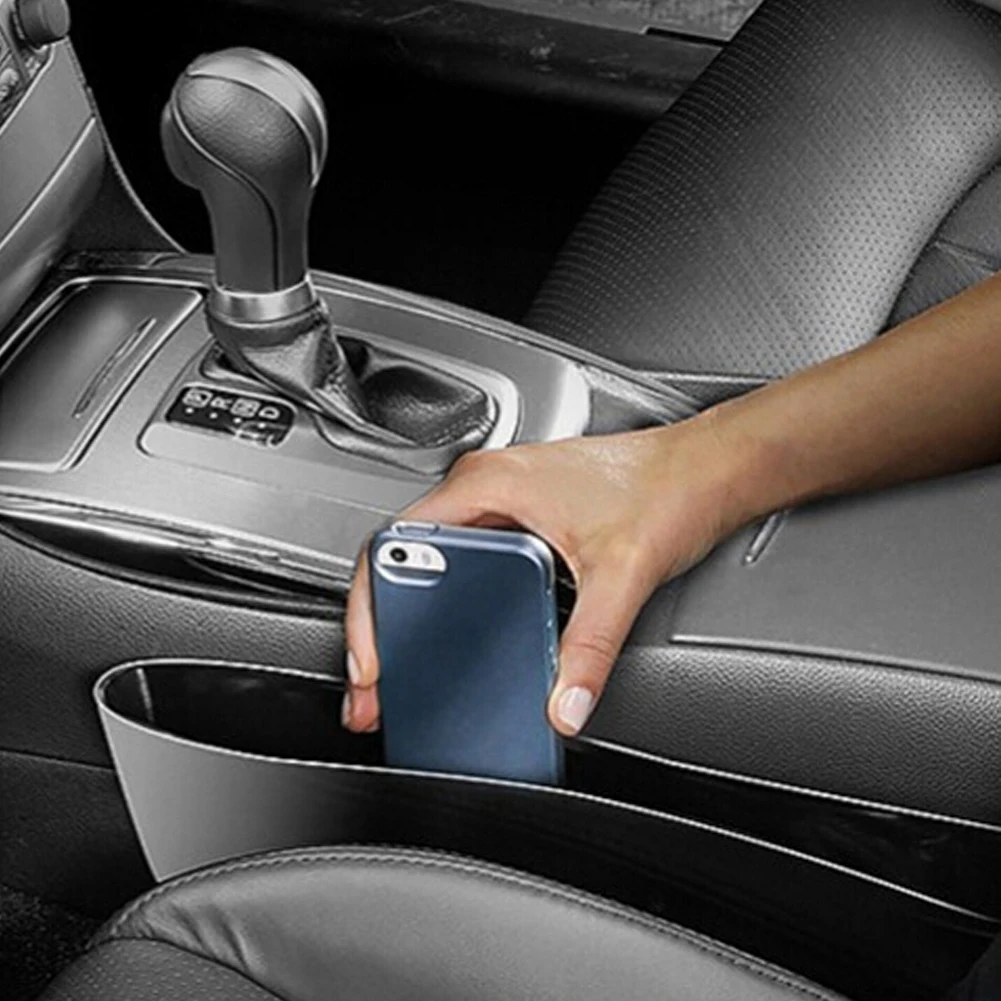 

37 * 11 * 2cm Car Seat Gap Storage Box Simulation Leather Multi-function Mobile Phone Storage Box Car Supplies Auto Accessories