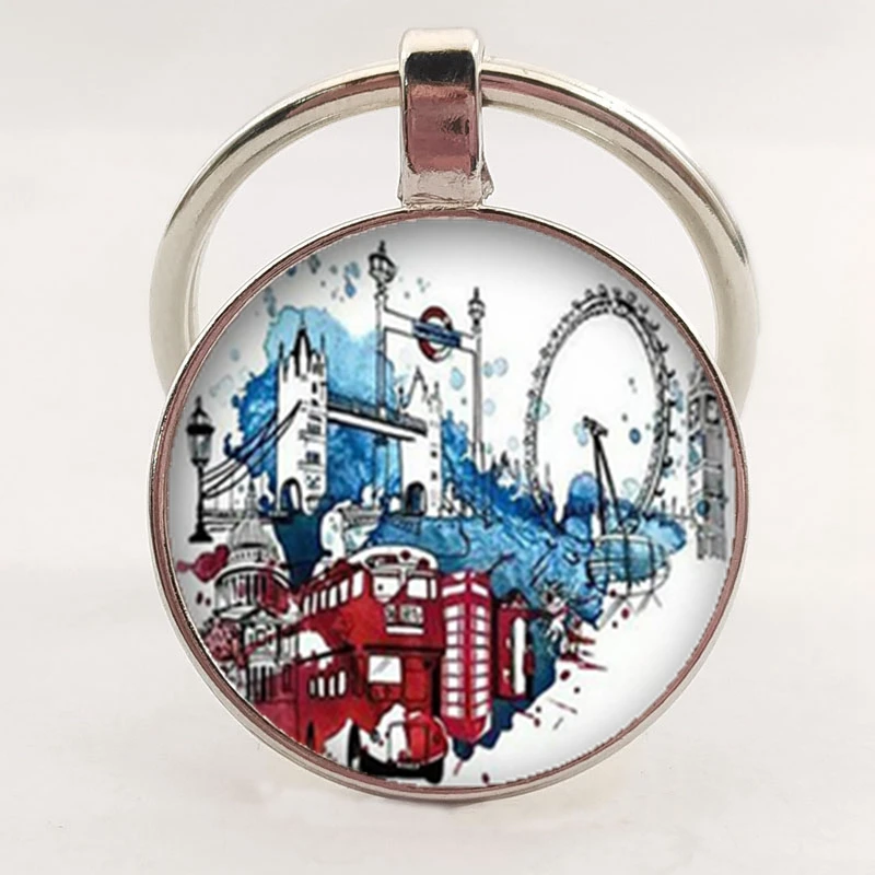 Винтажный брелок с лондонским автобусом бронзовый узором в виде автобуса