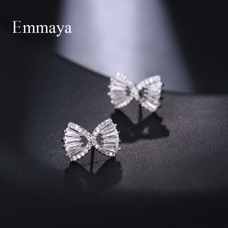 Серьги-гвоздики EMMAYA с фианитами женские корейские ювелирные украшения для