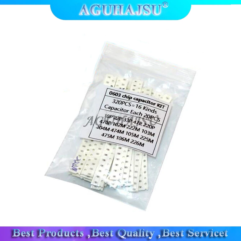 16 значений * 20 шт = 320 0603 0805 1206 SMD конденсатор Ассорти набор компонентов diy Образцы