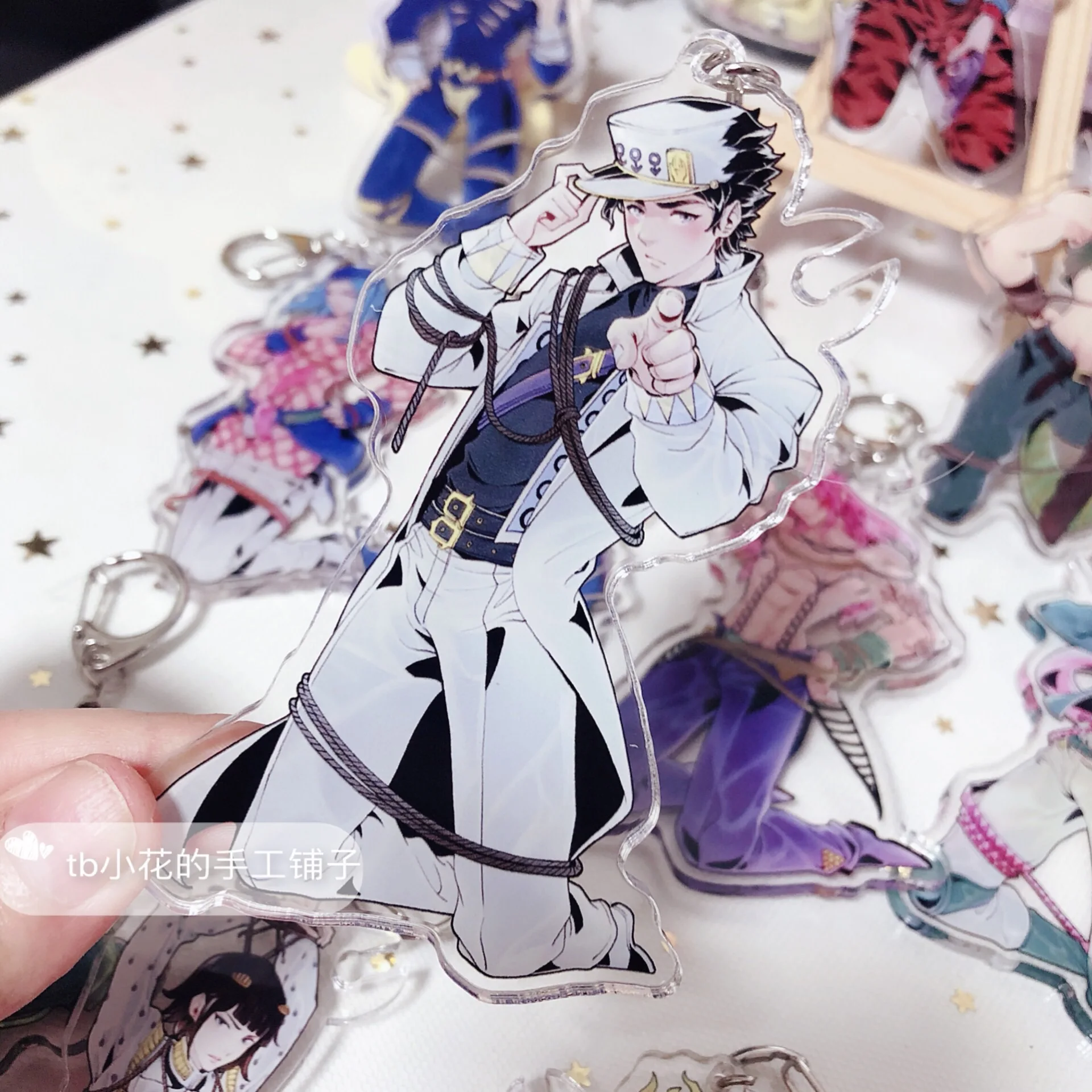 04 JOJO невероятное приключение Золотой ветер Narancia Ghirga Giorno Giovanna Сьерра-Леоне фигурка Косплей акриловый брелок Подвеска для ключей - Цвет: 04